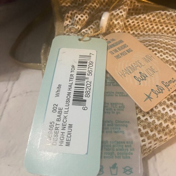 **luli fama** Miami Desert Babe High Neck Illusion Halter Top Medium NWT - Picture 5 of 6